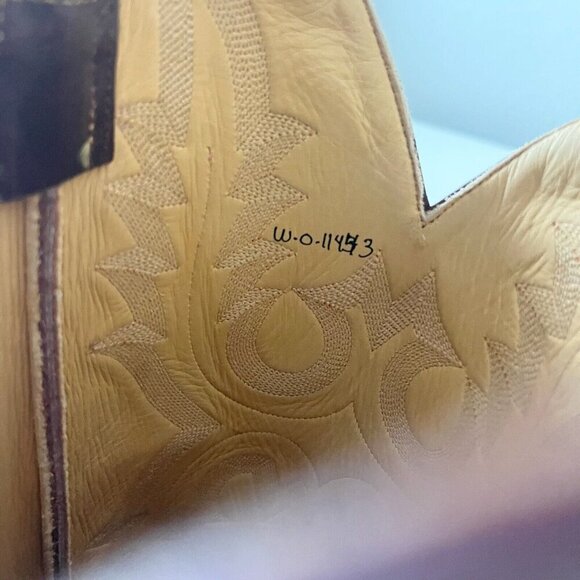 Rod Patrick Mens Cowboy Boots 12.5B Brown Full Quill Ostrich Western Square Toe - Picture 10 of 12